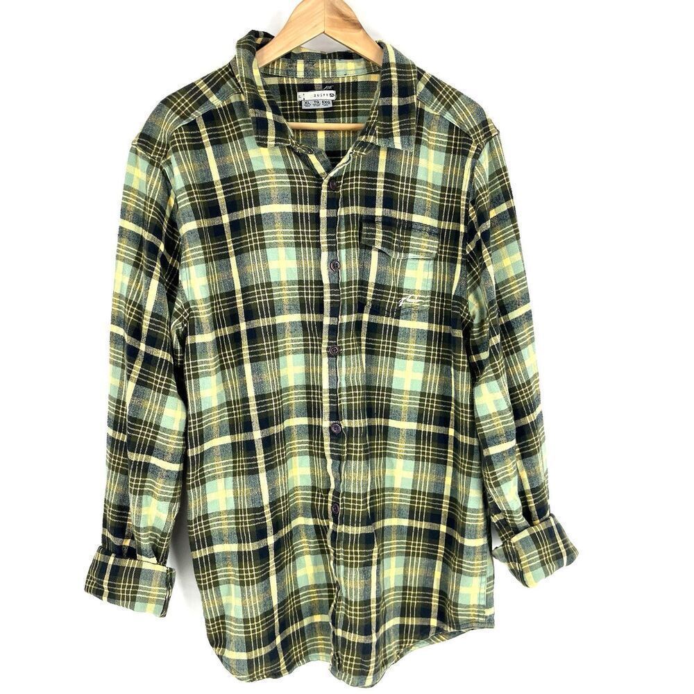 Vintage 90s Rusty Flannel Shirt Size XL Mens Plaid Grunge Y2K Skate Streetwear